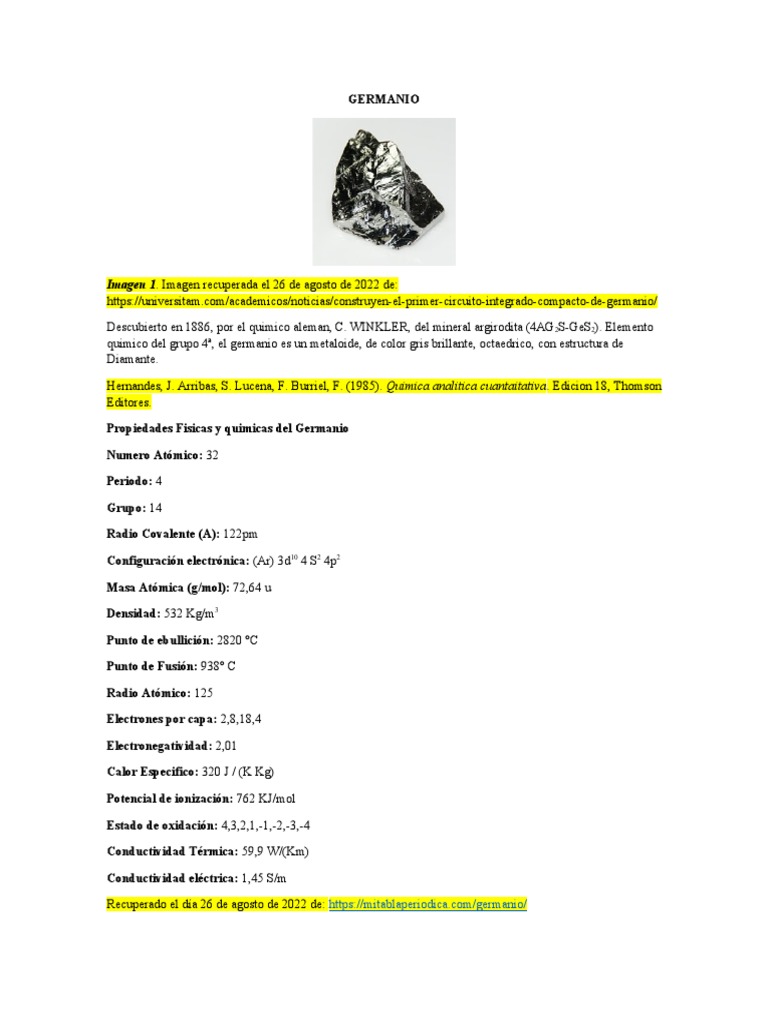 Muestra De Germanio Metálico 99.999% Puro - 1 Gramo En Vial De Vidrio, Para Colección O Estudio
