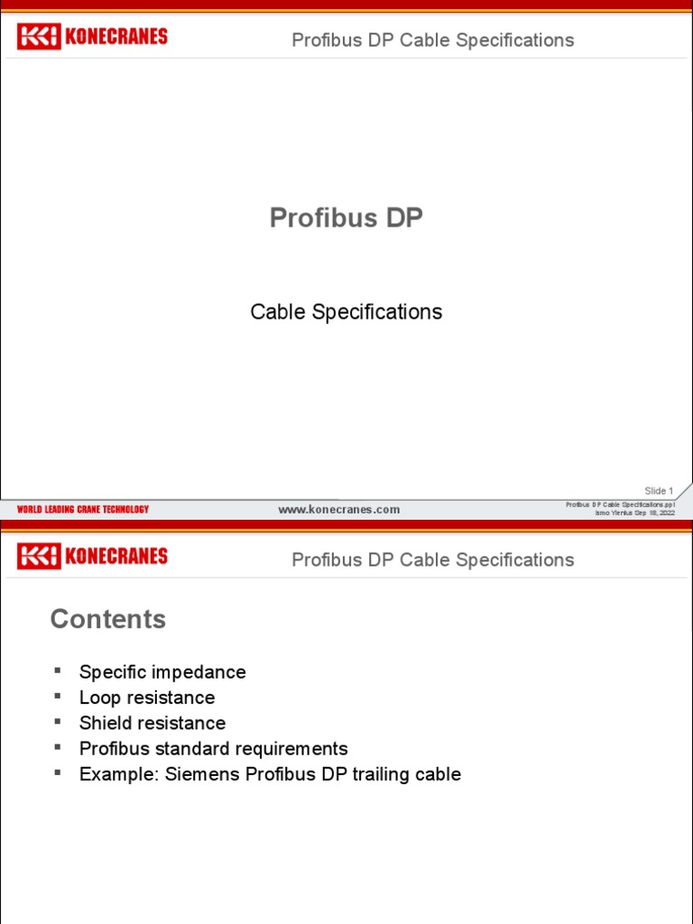 Profibus DP Cable Specifications Guide | PDF | Electrical Resistance ...