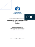 Avance Reto 1 - Investigación Erupciones Volcánicas y Video Juegos Serios