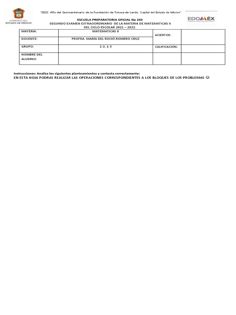 Examen Extraordinario Matematicas Ii 2002 Segundo | PDF