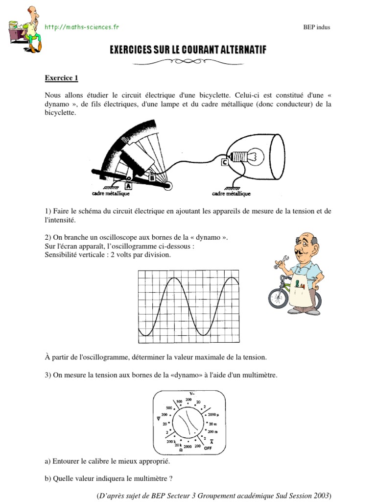 Comment Faire Un Schéma En Physique En Ajoutant Des Voltmètres Exercices Courant Alter Nat If Bep Industriel | PDF