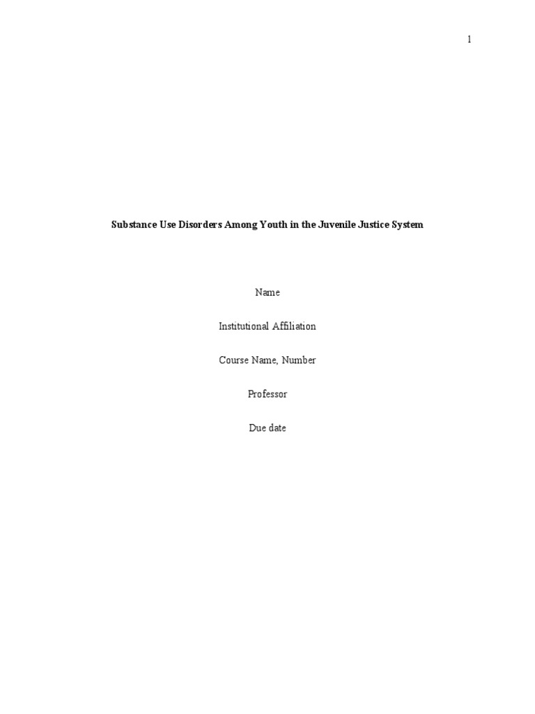 Substance use disorders among youth in the juvenile justice system