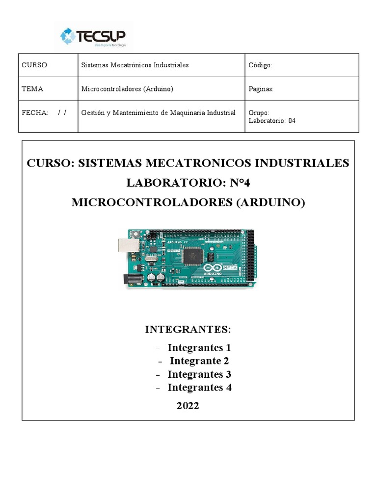 Laboratorio de Microcontroladores Arduino | PDF | Sensor | Microcontrolador