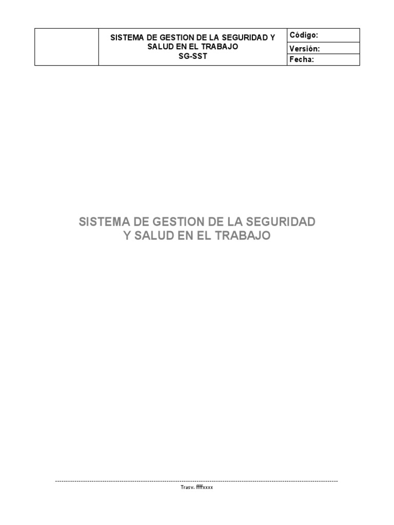 Sg Sst Pdf Seguridad Y Salud Ocupacional Valores