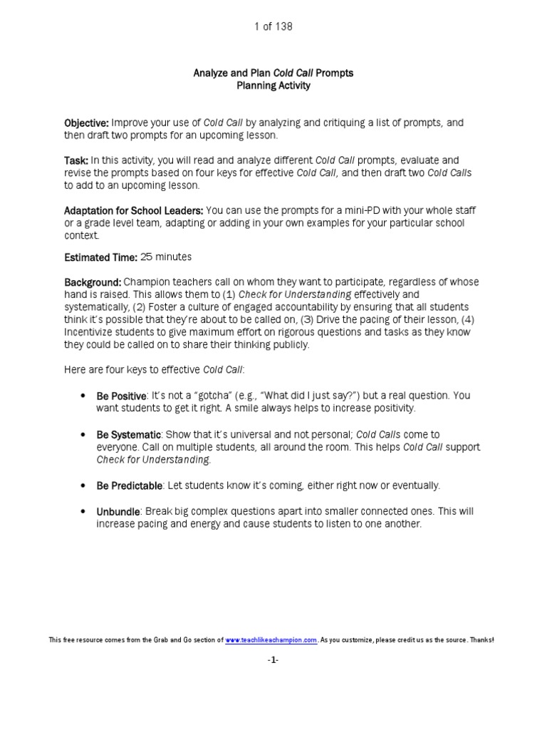 Schools Grab & Go PDF Question Teachers