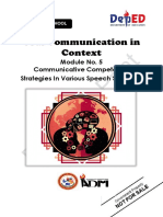 OralCom - q2 - Mod5 - Coommunicativecompetencestrategiesinvariousspeech Situations - v5 PDF