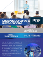 Licenciatura en Pedagogía con 9 cuatrimestres y especializaciones