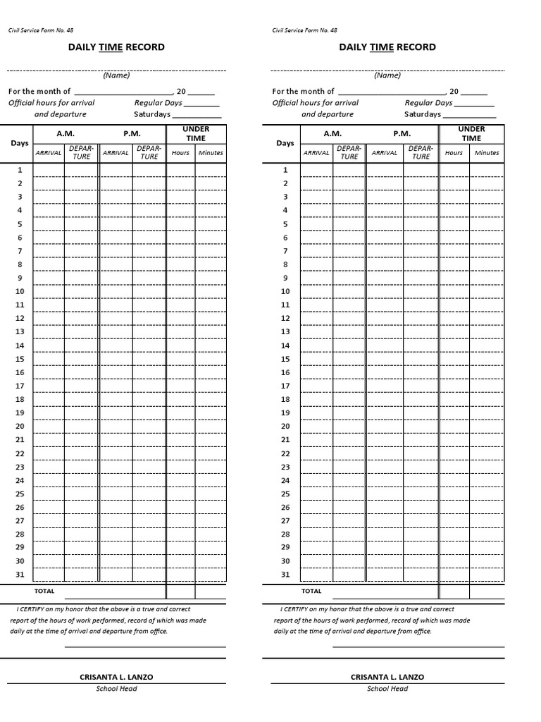 Official CSC Form 48 | PDF