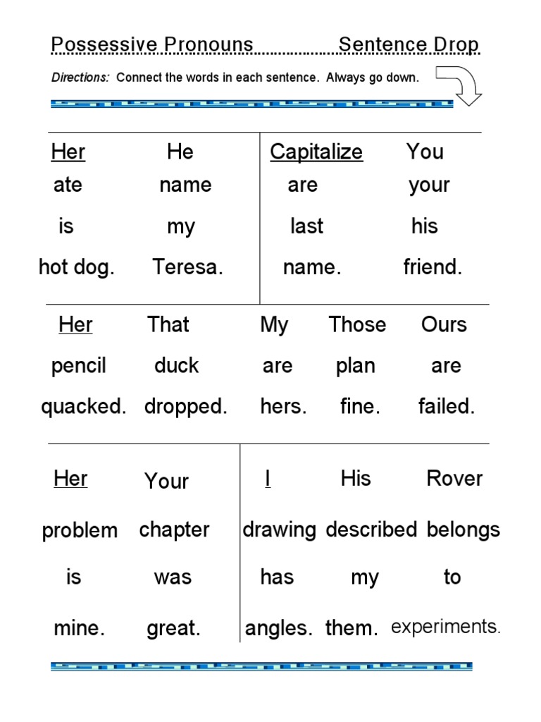 SD Poss Pronouns 4 | PDF