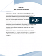 Agentes contaminantes atmosféricos: Informe final sobre tipos y efectos