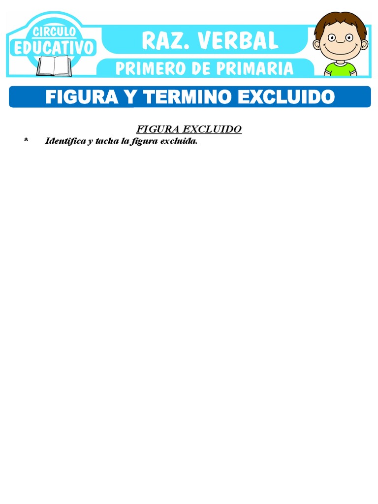 Ejercicios de Término Excluido para Niños | PDF | Comida y bebida ...