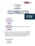 Aplicaciones de La Integral Definida Y La Integral Doble: Matemátic A para Ingenieros II Unidad Ii