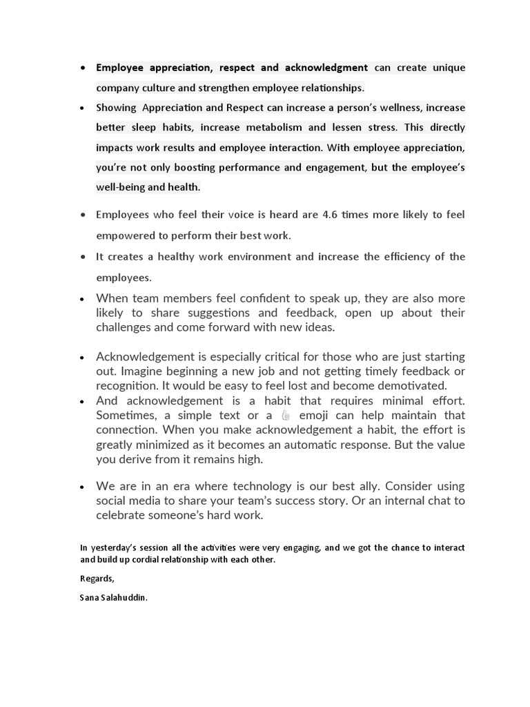 Employee Appreciation PDF