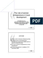 The Role of Women Entrepreneurs in Local Development: Outline