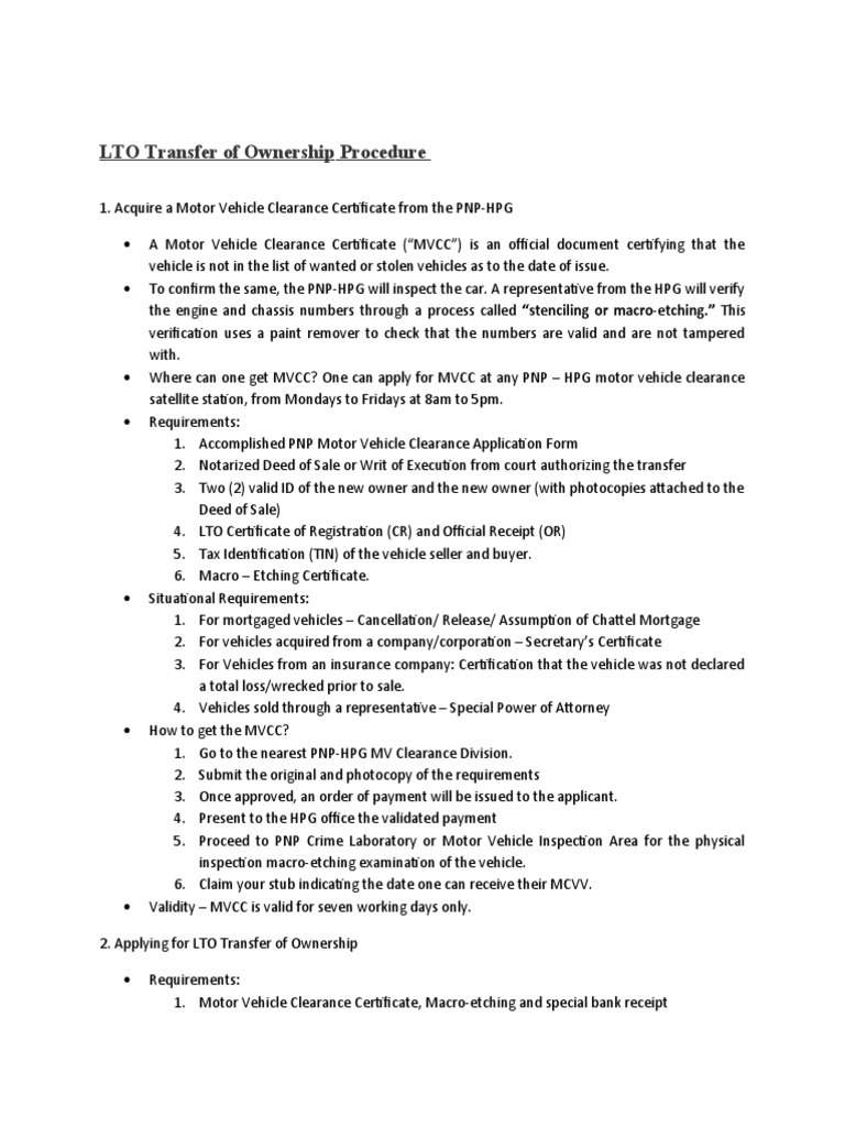 LTO Transfer of Ownership | PDF | Vehicles | Notary Public