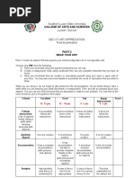 College of Arts and Sciences: Southern Luzon State University Lucban, Quezon Gec O7 Art Appreciation Final Examination