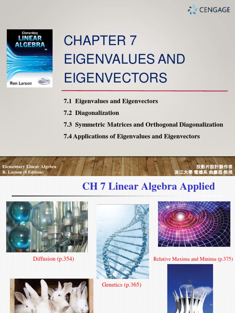 Ch7 Eigenvalues and Eigenvectors | PDF | Eigenvalues And Eigenvectors ...