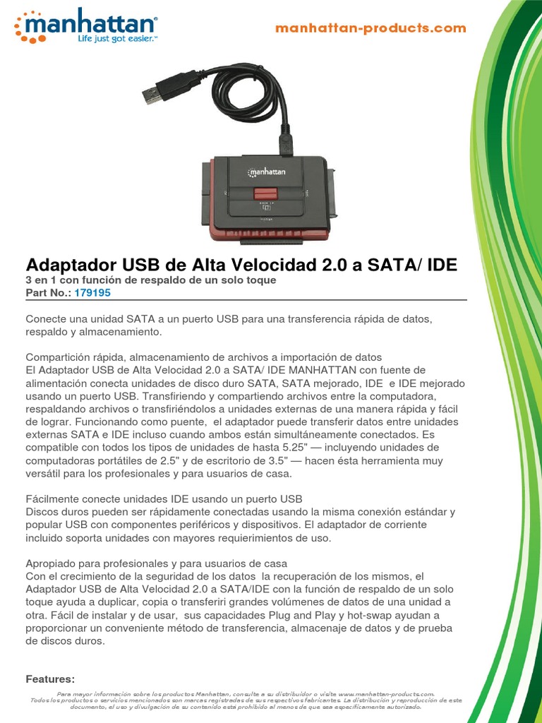 Datasheet Spanish | PDF | USB | Disco duro