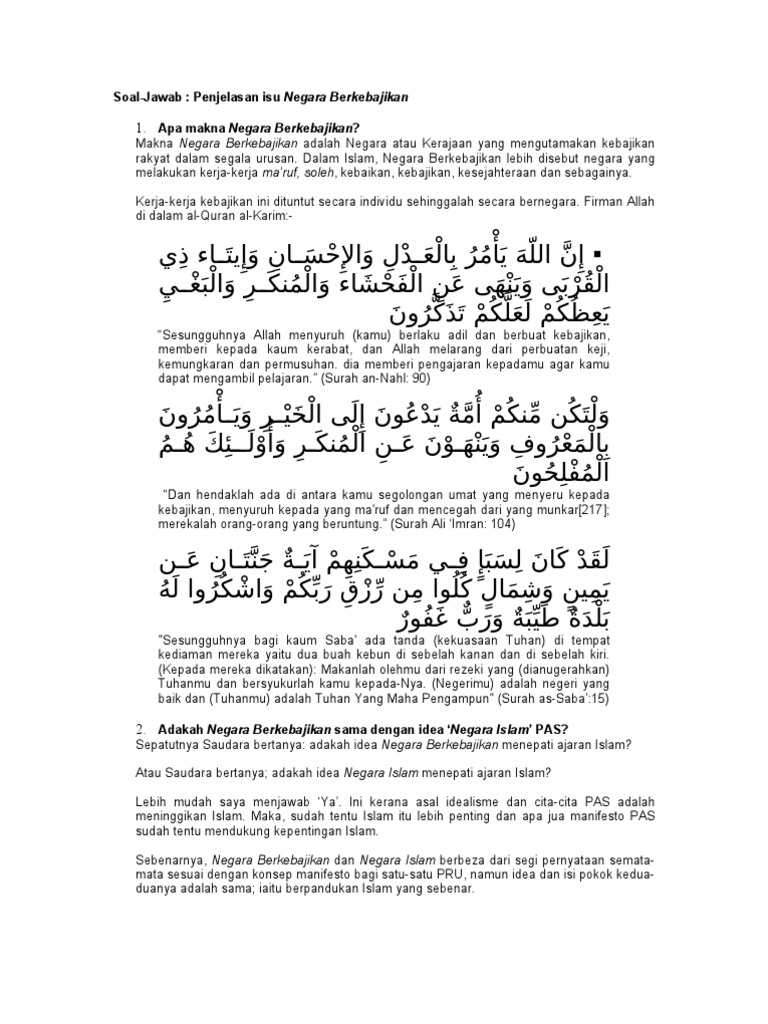 Soal Jawab Isu Negara Berkebajikan Pdf