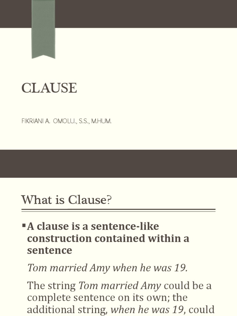 6 Syntax (CLAUSE) PDF Sentence (Linguistics) Clause
