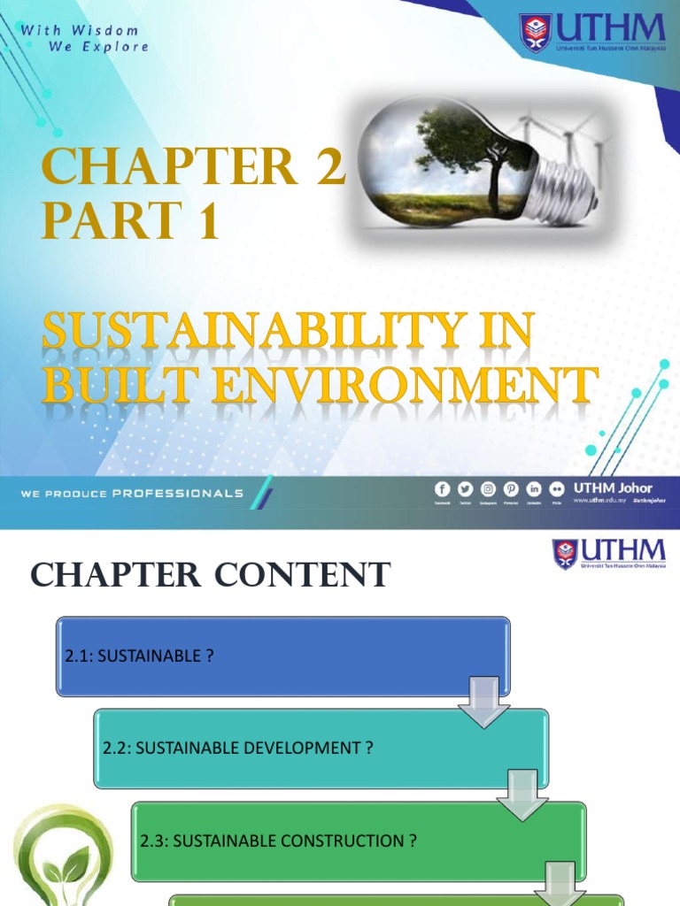 Chapter 2 Part 1 SUSTAINABILITY IN BUILT ENVIRONMENT | PDF ...