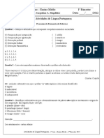 Atividades de Língua Portuguesa - 1º Ano - Ensino Médio - Jacqueline Alves
