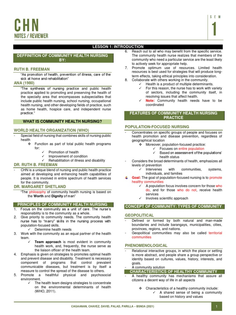 Community Health Nursing Overview | PDF