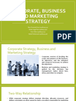 Corporate, Business and Marketing Strategy Summary