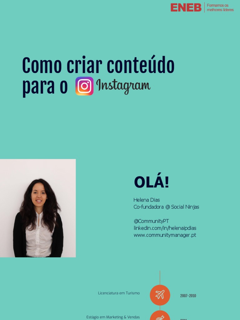Como Criar Conteúdo Para O Instagram Pdf Facebook Hashtag