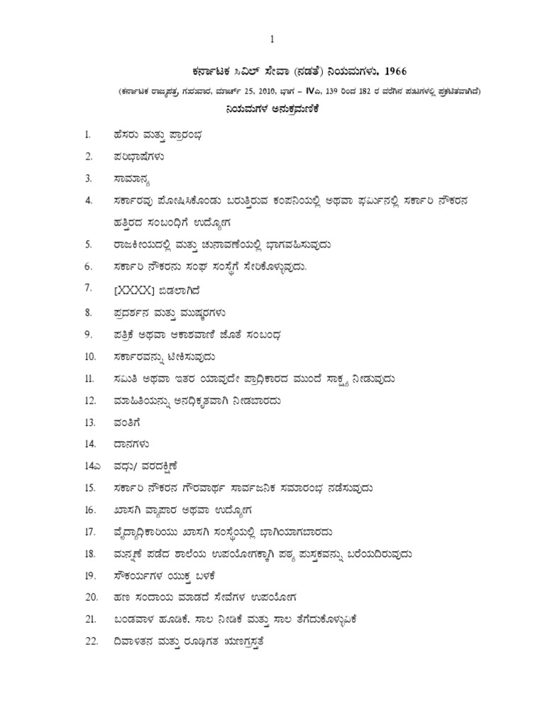 Karnataka Civil Services Conduct Rules 1966 (K) PDF