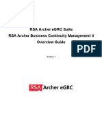 RSA Archer Business Continuity Management 4 Overview Guide