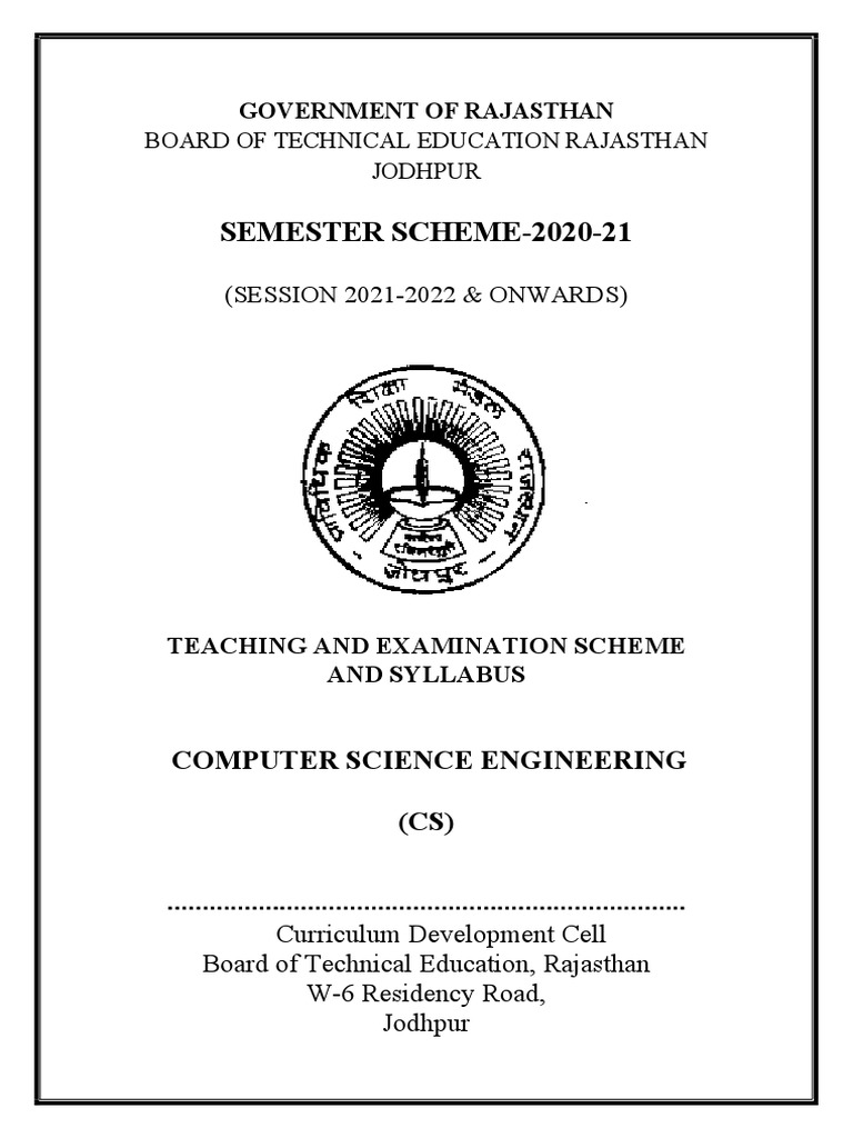 Semester Scheme-2020-21: (Session 2021-2022 & Onwards) | PDF | Computer ...