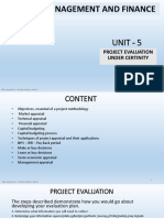 Unit 5 Project Evaluation Under Certinity