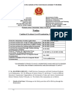 Notice: Combined Graduate Level Examination, 2022