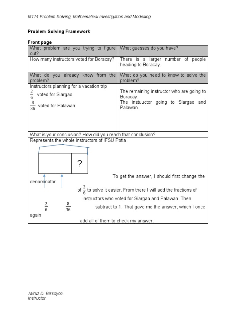 Problem Solving Framework Guide | PDF | Psychological Concepts | Cognition