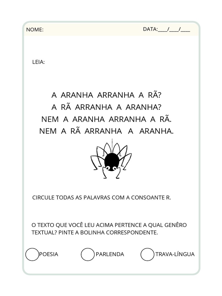 A Aranha Arranha A Rã | PDF