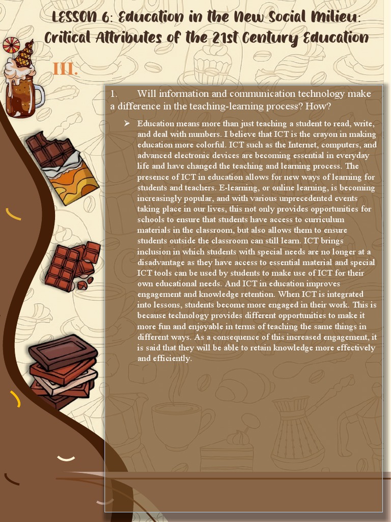 Education in The New Social Milieu | PDF | Educational Technology