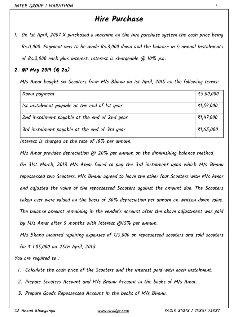 CA Inter Group 1 Accounts Marathon | PDF | Expense | Dividend