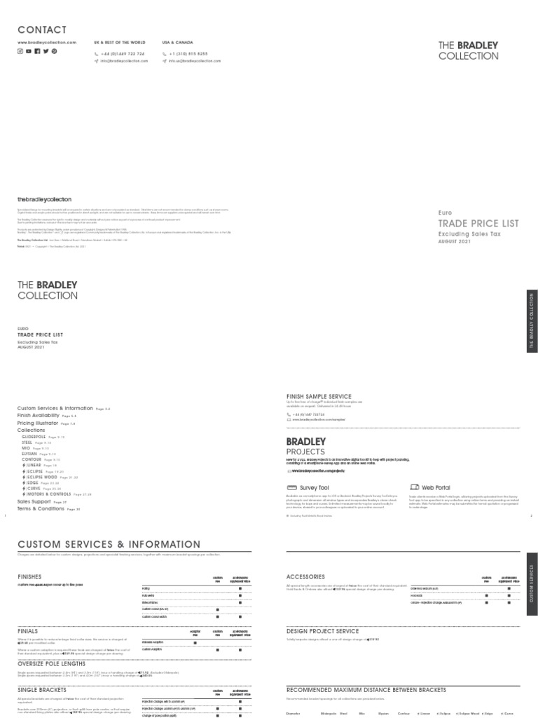 Bradley Price List 2021 2022 Euro Trade Correct Prices PDF Mobile