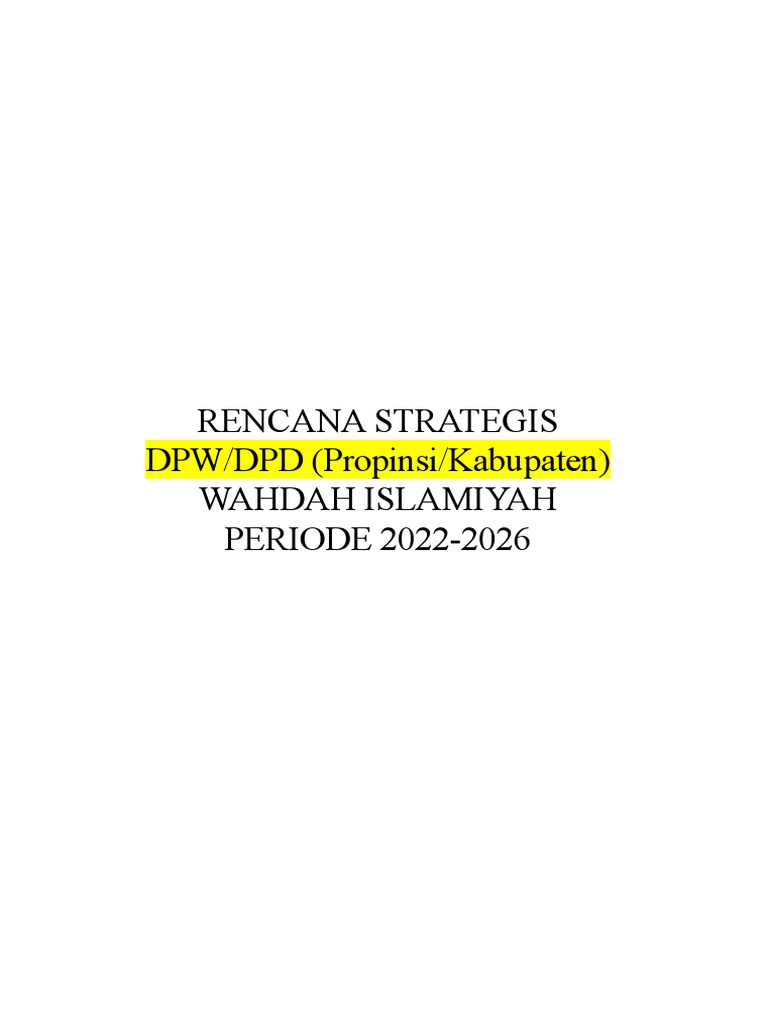 Panduan Penyusunan Renstra Pdf