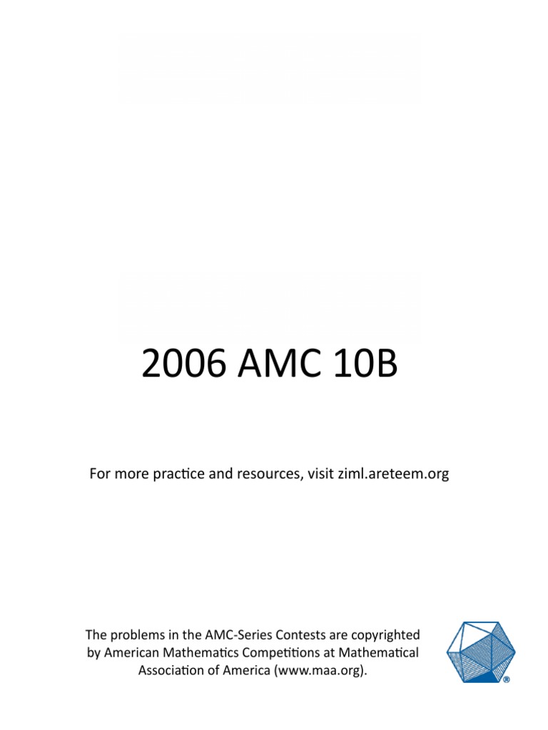 AMC 10B Practice Test PDF Area Elementary Mathematics