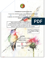 Relación Entre La Perturbación Por Aerogeneradores y Las Interacciones Ave-Planta en El Lado Occidental de La Central Eólica Villonaco en Loja, Ecuador