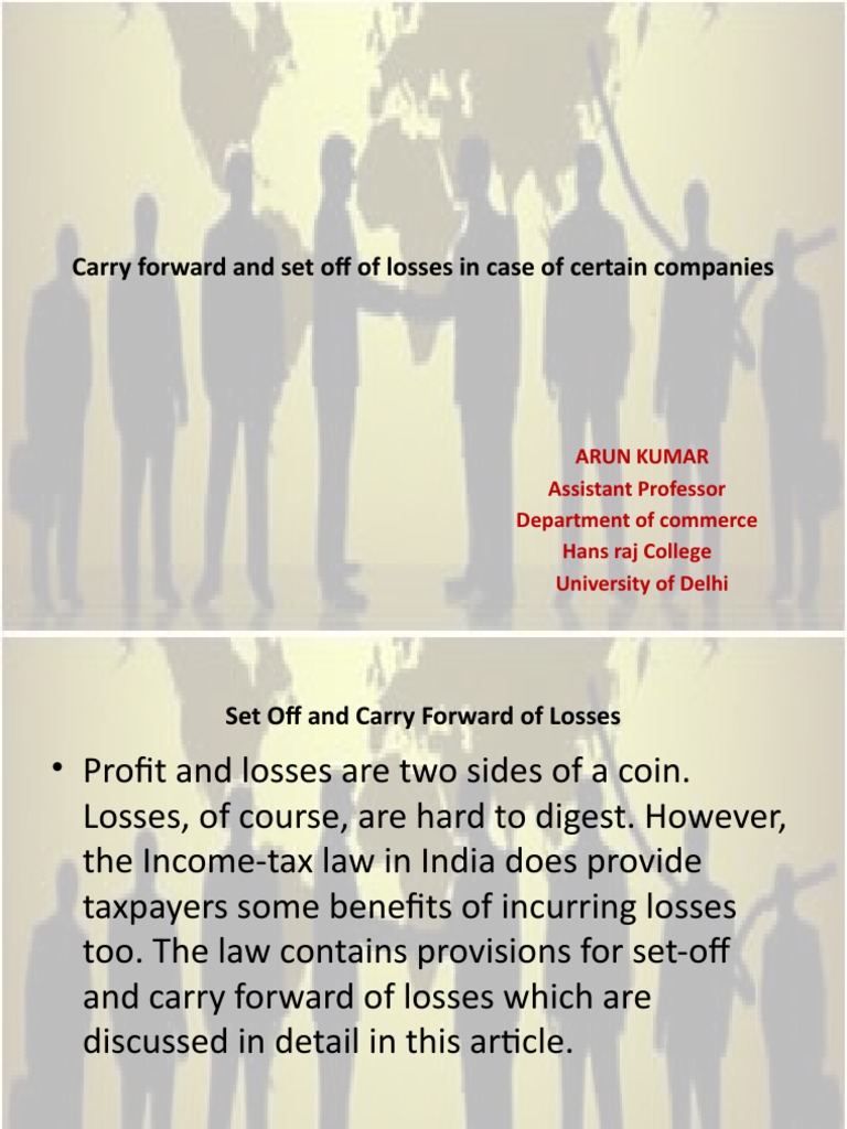 29 Carry Forward and Set Off of Losses in Case of Certain Companies PDF Capital Gains Tax In
