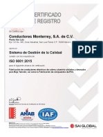 Certificado ISO9001 2015 y Alcance