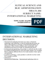 Mba Fa Iv Sem 404 Major Decision of International Marketing