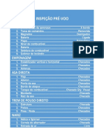 Inspeção pré-voo e checklist de voo para aeronave