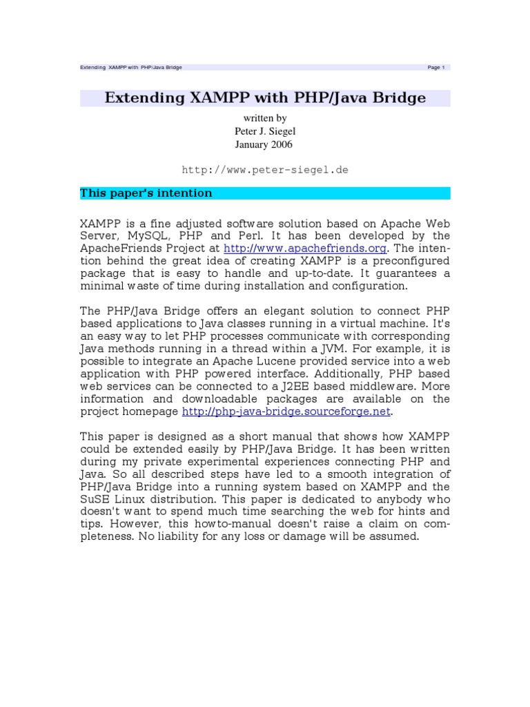 Install Php Java Bridge Xampp Windows Server - wizlasopa