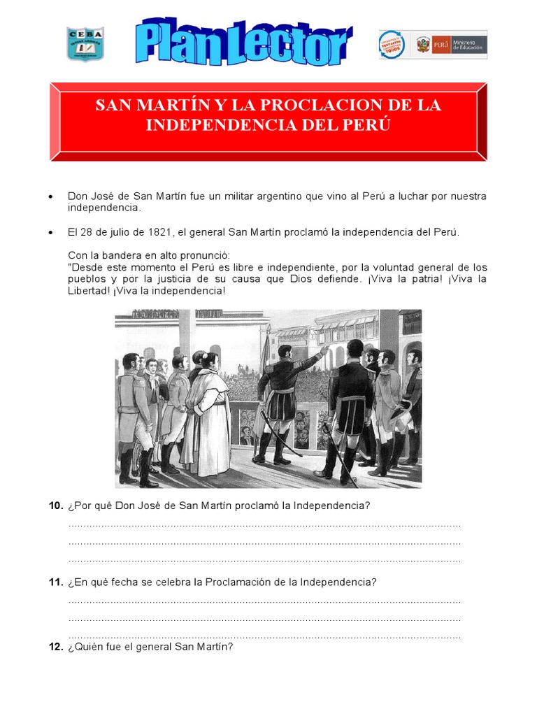 San Martin y La Proclamacion de La Independencia | PDF | Perú | América ...