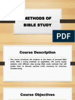 METHODS OF BIBLE STUDY Notes (Weeks 1 and 2)