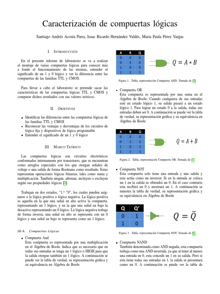 Compuertas Lógicas: TTL vs CMOS | PDF | Puerta lógica | Tecnología digital